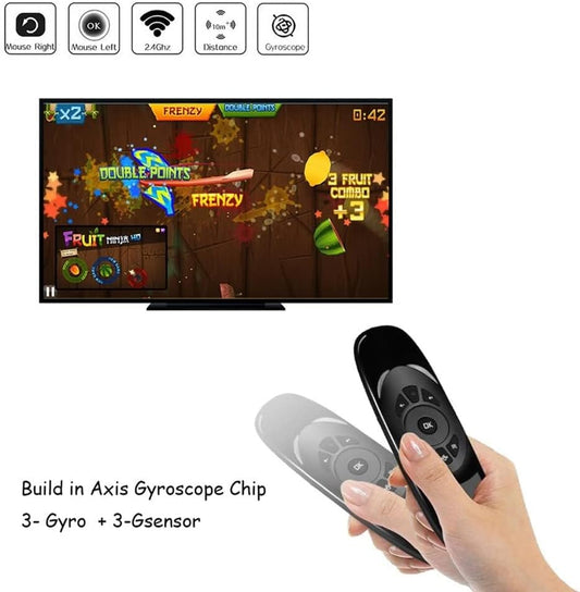 Wireless Mini Keyboard with Air Mouse & Remote  3-in-1 Rechargeable Smart Controller