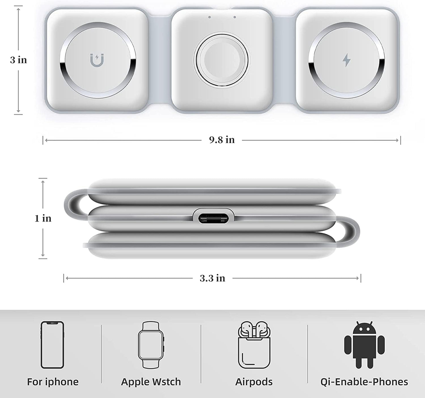 3-in-1 Wireless Charging Station – Fast Charge iPhone, Apple Watch & AirPods