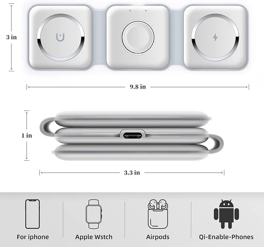 3-in-1 Wireless Charging Station – Fast Charge iPhone, Apple Watch & AirPods