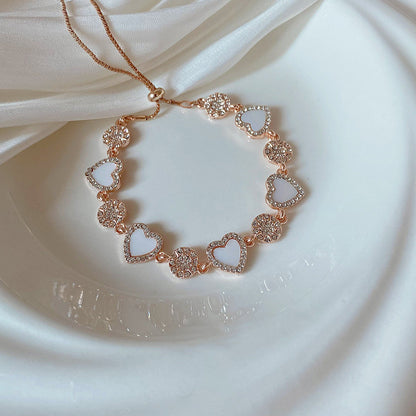 Heart-Shaped Bracelet for Women Alloy Electroplated Jewelry Gift