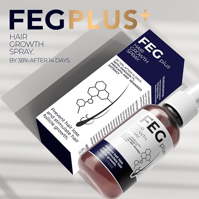 FEG Plus Hair Growth Spray Anti Hair Loss Treatment with Anagain, Procapil & Seaweed Extract