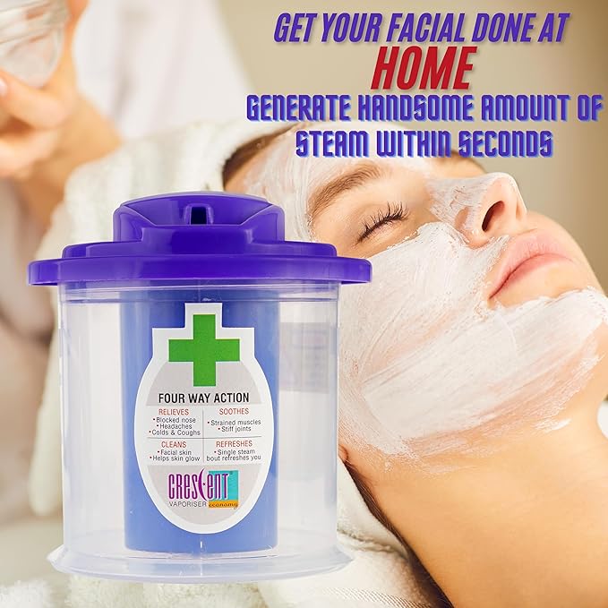 Crescent Economy Vaporiser Multi Purpose Steam Inhaler for Cold Relief, Skincare & Relaxation