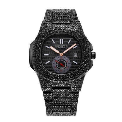 Men’s Quartz Casual Watch  Waterproof 30M with Calendar & Mineral Glass Mirror