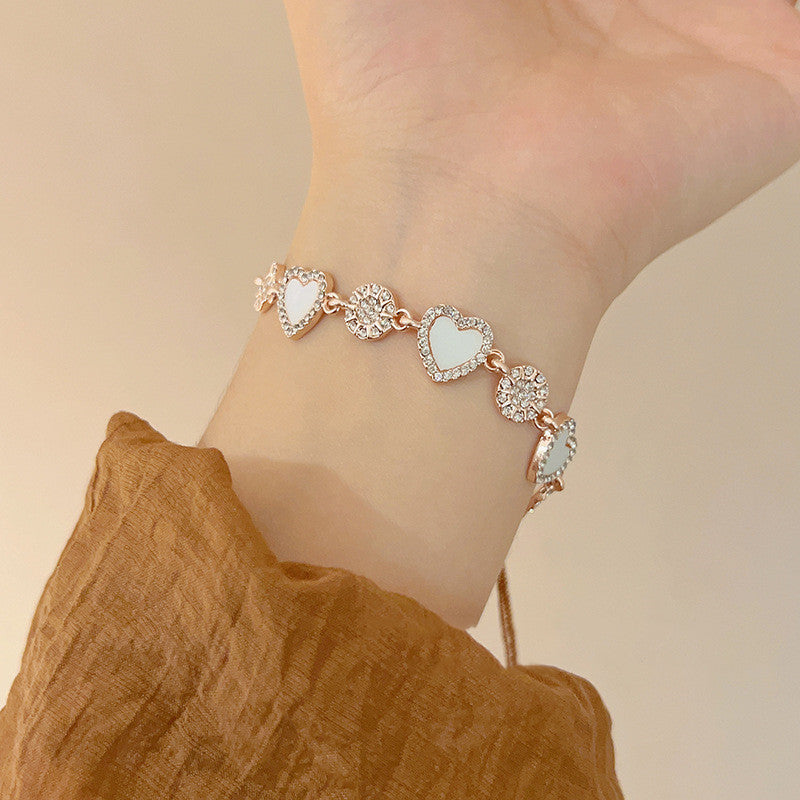Heart-Shaped Bracelet for Women Alloy Electroplated Jewelry Gift